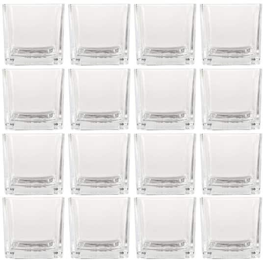 12 Pack: 6" Cube Glass Vase by Ashland®